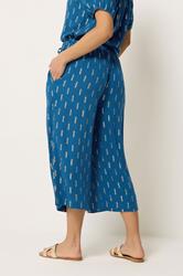 M&Co Petite Navy Blue Foil Detail Cropped Trousers | M&Co 4