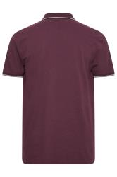 LYLE & SCOTT Big & Tall Burgundy Red Tipped Polo Shirt | BadRhino 2