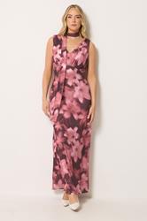 LTS Tall Women's Pink Floral Scarf Detail Maxi Dress | Long Tall Sally 2