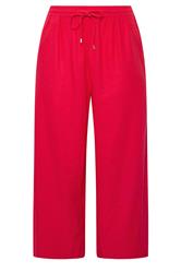 EVANS Curve Red Wide Leg Premium Linen Trousers