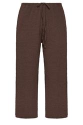 EVANS Curve Chocolate Brown Crinkle Wide Leg Trousers