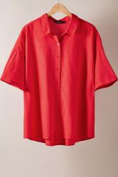 EVANS Curve Red Linen Shirt