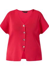 LIMITED COLLECTION Curve Red Short Sleeve Compact Knitted Top