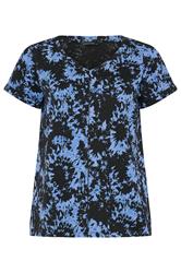 EVANS Plus Size Blue Tie Dye Cotton T-Shirt | Evans 5