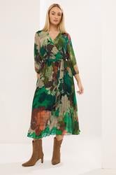 STAR Green Abstract Pleated Dress | StarByJM 3