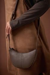 Brown Stud Detail Cross Body Bag | Yours Clothing 1