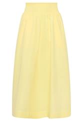 PixieGirl Petite Yellow Poplin Shirred Cotton Maxi Skirt