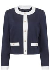 M&Co Navy Blue Colourblock Boucle Jacket | M&Co 6
