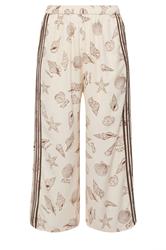 LIMITED COLLECTION Plus Size Nude Shell Print Wide Leg Trousers | Yours Clothing 7