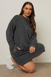 YOURS Plus Size Grey Sweatshirt Dress | Yours Clothing 1
