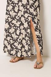 LTS Tall Women's Chocolate Brown Floral Wrap Maxi Dress | Long Tall Sally 4