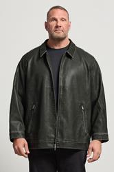 JACK & JONES Big & Tall Black Biker Jacket | BadRhino 1