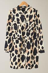 EVANS Plus Size Natural Brown Leopard Print Shirt | Evans 6