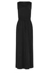 LTS Tall Black Tie Waist Cotton Maxi Dress
