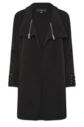 STAR Black Zip Detail Cardigan