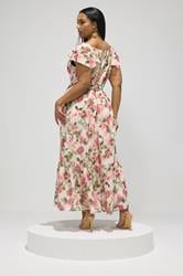 YOURS LONDON Plus Size White Floral Tiered Smock Dress | Yours Clothing 2