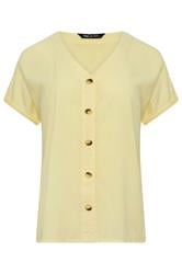 M&Co Lemon Yellow Button Front Blouse