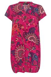 YOURS Curve Pink Paisley Pleat Front Dress