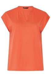 YOURS Curve Orange Notch Neck T-Shirt