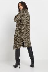 PixieGirl Petite Women's Beige Brown Leopard Print Longline Shacket | PixieGirl 4