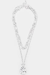 YOURSET 2 PACK Silver Tone Layer Chain Pendant Necklace Set | Yours Clothing 3