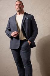 BadRhino Tailoring Big & Tall Blue & Red Checked Suit Jacket | BadRhino 4