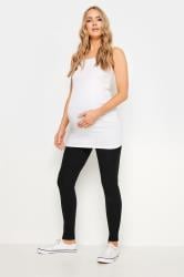 LTS Tall Women's Maternity Black Ribbed Cotton Leggings | Long Tall Sally 3