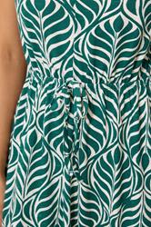 M&Co Petite Green Leaf Print Cotton Maxi Dress | M&Co 4