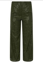 PixieGirl Petite Khaki Green Sequin Embellished Wide Leg Trousers