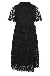 YOURS LONDON Curve Black Lace Crochet Midi Dress