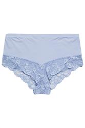YOURS Curve Blue Hi Shine Lace Full Brief