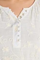 EVANS Plus Size Ivory White Floral Embroidered Blouse | M&Co 5