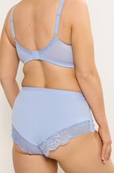 YOURS Plus Size Blue Hi Shine Lace Full Brief | Yours Clothing 2