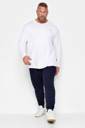 D555 Big & Tall Navy Blue Cuffed Joggers | BadRhino  1