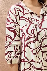 EVANS Plus Size Natural Brown Abstract Floral Cotton Top | Evans 5
