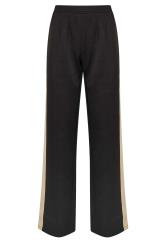 LTS Tall Black & Natural Brown Side Stripe Front Seam Wide Leg Trousers | Long Tall Sally 5