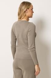 LTS Tall Women's Mocha Brown Button Cardigan | Long Tall Sally 2