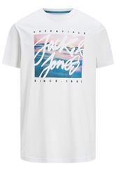 JACK & JONES Big & Tall White Photo-Print T-Shirt