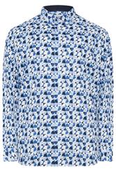 BadRhino Tailoring Big & Tall Light Blue Geometric Long Sleeve Shirt