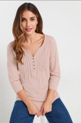 LTS Tall Light Pink Cotton Henley Top | Long Tall Sally 3