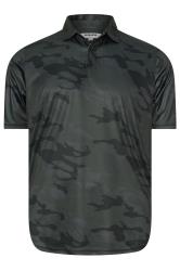 BadRhino Golf Big & Tall Black Camo Print Polo Shirt