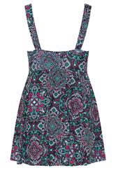 YOURS Plus Size Black Aztec Print Swim Dress | Yours Clothing 7