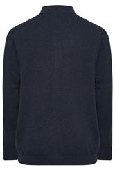Lyle & Scott Big & Tall Navy Blue Lambswool Blend Quarter Zip Jumper | BadRhino 5