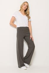 LTS Tall Women's Charcoal Grey Side Stripe Cotton Wide Leg Leggings | Long Tall Sally 3