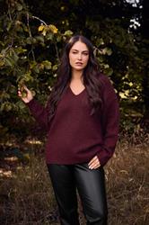 EVANS Plus Size Purple Knitted V-Neck Jumper | Evans  3