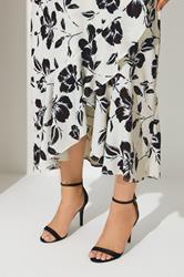 YOURS LONDON Plus Size White Floral Print Ruffle Wrap Dress | Yours Clothing 5