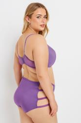YOURS Plus Size Purple Diamante Strap Padded Bra | Yours Clothing 2