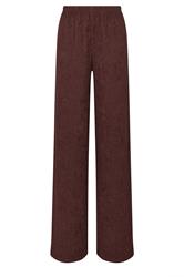 LTS Tall Brown Textured Elasticated Waist Wide Leg Trousers