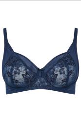 YOURSET 2 PACK Plus Size Navy Blue & White Floral Embroidered Underwired Bras | Yours Clothing 8