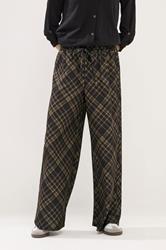 PixieGirl Petite Chocolate Brown Check Wide Leg Trousers | PixieGirl 1